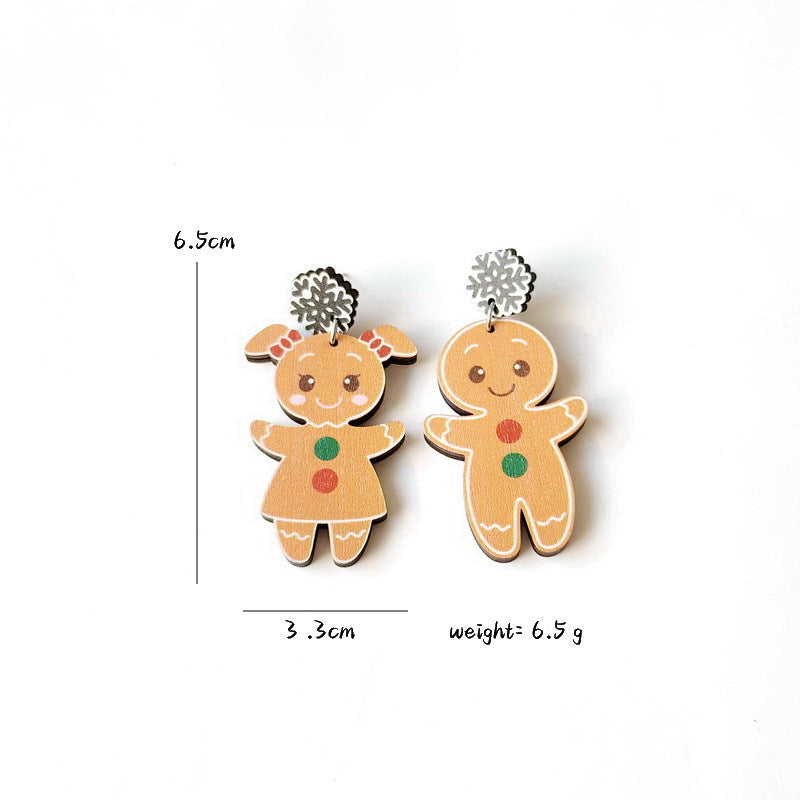 Wholesale Christmas Penguin Santa Claus Snowman Elk Gingerbread Man Earrings